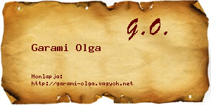 Garami Olga névjegykártya